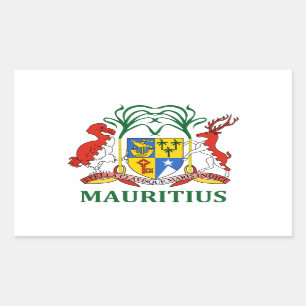 Sticker Rectangulaire les îles Maurice - emblème/drapeau/manteau des