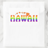 Sticker Rectangulaire Les îles Rainbow Hawaii orange (Sac)