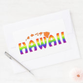 Sticker Rectangulaire Les îles Rainbow Hawaii orange (Enveloppe)