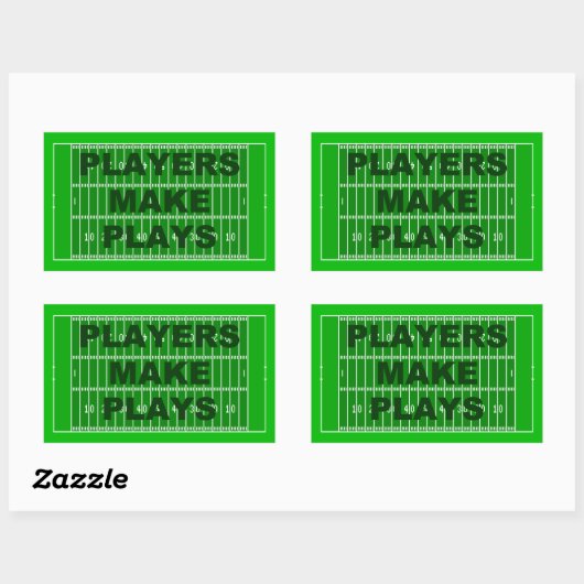 Sticker Rectangulaire Les joueurs font des Plays (Feuille)