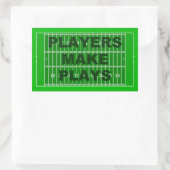 Sticker Rectangulaire Les joueurs font des Plays (Sac)