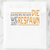 Sticker Rectangulaire Les joueurs ne meurent jamais - Style 1 (Sac)