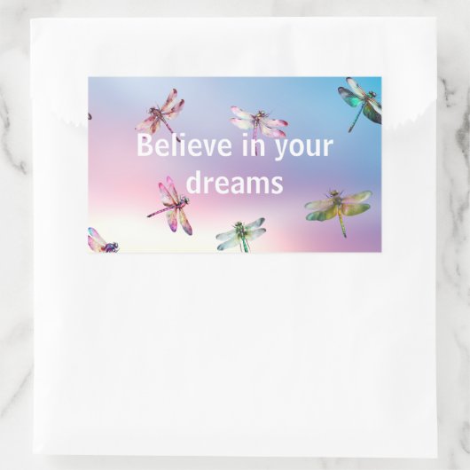 Sticker Rectangulaire Les libellules croient (Sac)