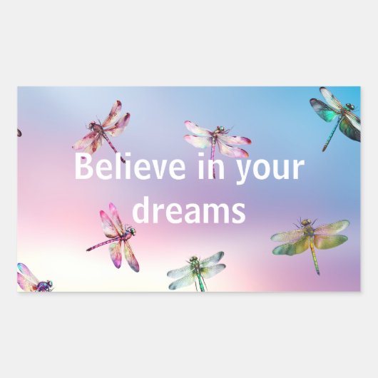 Sticker Rectangulaire Les libellules croient (Devant)