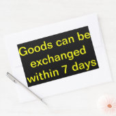 Sticker Rectangulaire Les marchandises peuvent être échangées dans les 7 (Enveloppe)