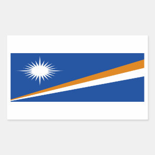 Sticker Rectangulaire Les Marshall Islands/drapeau de Marshallese