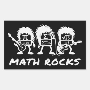 Sticker Rectangulaire Les maths déchirent Humour de groupe de rock acadé