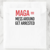 Sticker Rectangulaire Les Mess Autour Se Faire Arrêter (Sac)