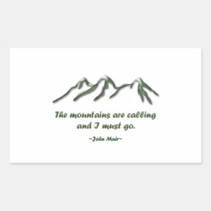 Sticker Rectangulaire Les montagnes appellent / Snow tipped mtns