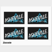 Sticker Rectangulaire Les monts Asheville North Carolina (Feuille)