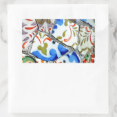 Sticker Rectangulaire Les mosaïques du parc Guell de Gaudi (Sac)