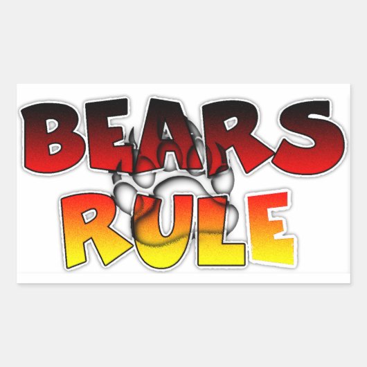 Sticker Rectangulaire Les ours de Bear Pride règnent (Devant)
