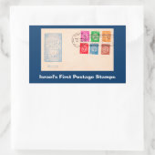 Sticker Rectangulaire Les premiers timbres d'étape d'Israël (Sac)