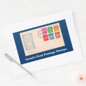 Sticker Rectangulaire Les premiers timbres d'étape d'Israël (Enveloppe)