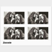 Sticker Rectangulaire Les soeurs fument la photo Vintage (Feuille)