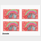 Sticker Rectangulaire Les souris en amour Valentines (Feuille)