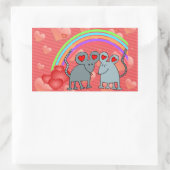 Sticker Rectangulaire Les souris en amour Valentines (Sac)