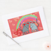 Sticker Rectangulaire Les souris en amour Valentines (Enveloppe)