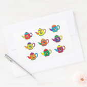STICKER RECTANGULAIRE LES TEAPOTS COLORÉS (Enveloppe)