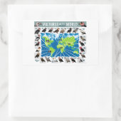 Sticker Rectangulaire Les vautours de la carte mondiale (Sac)