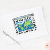 Sticker Rectangulaire Les vautours de la carte mondiale (Enveloppe)