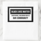 Sticker Rectangulaire Les vies noires comptent partout ici Notre communa (Sac)