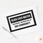 Sticker Rectangulaire Les vies noires comptent partout ici Notre communa (Enveloppe)