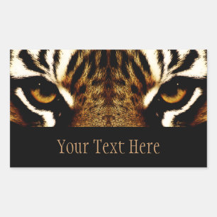 Sticker Rectangulaire Les yeux d'un tigre personnalisé