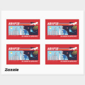 Sticker Rectangulaire L'espace extra-atmosphérique de Krypto vers la mét (Feuille)