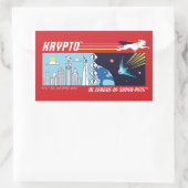 Sticker Rectangulaire L'espace extra-atmosphérique de Krypto vers la mét (Sac)