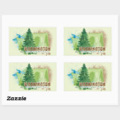 Sticker Rectangulaire L'État À feuillage persistant (Feuille)