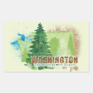 Sticker Rectangulaire L'État À feuillage persistant