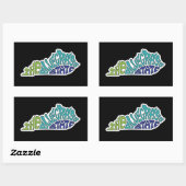 Sticker Rectangulaire L'État de Bluegrass - Kentucky (Feuille)