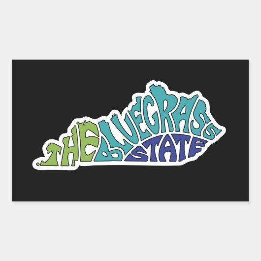 Sticker Rectangulaire L'État de Bluegrass - Kentucky (Devant)