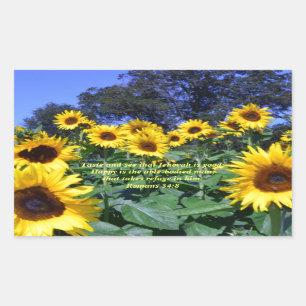 Sticker Rectangulaire L'Éternel, Dieu, est bon Romain 34:8