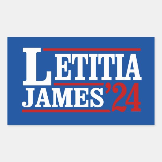 Sticker Rectangulaire Letitia James 2024 (Devant)