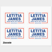 Sticker Rectangulaire Letitia James - Attrapez-le par ses biens (Feuille)