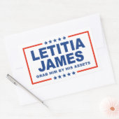 Sticker Rectangulaire Letitia James - Attrapez-le par ses biens (Enveloppe)