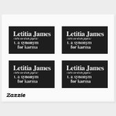 Sticker Rectangulaire Letitia James Définition : Synonyme pour Karma (Feuille)