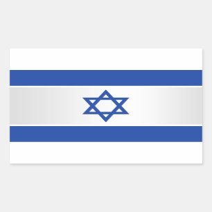 Sticker Rectangulaire L'étoile du drapeau israélien de David Blue sur 