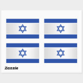 Sticker Rectangulaire L'étoile Pavillon israélien de David Bleu sur blan (Feuille)