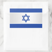 Sticker Rectangulaire L'étoile Pavillon israélien de David Bleu sur blan (Sac)