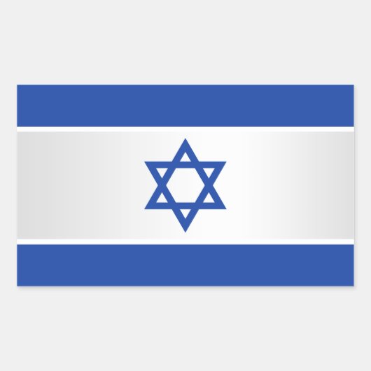 Sticker Rectangulaire L'étoile Pavillon israélien de David Bleu sur blan (Devant)
