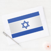 Sticker Rectangulaire L'étoile Pavillon israélien de David Bleu sur blan (Enveloppe)