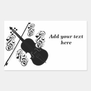Sticker Rectangulaire Let's Play, Violin_