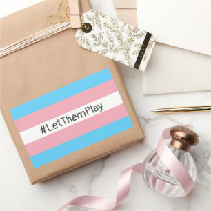 Sticker Rectangulaire #Let'ThemPlay Drapeau Transgenre Athlètes