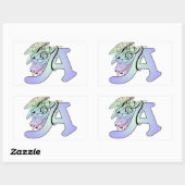 Sticker Rectangulaire Lettre A ange monogramme alphabet initial (Feuille)