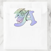 Sticker Rectangulaire Lettre A ange monogramme alphabet initial (Sac)