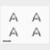 Sticker Rectangulaire LETTRE A BAR CODE First Initial Barcode Motif (Feuille)