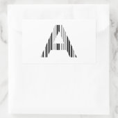 Sticker Rectangulaire LETTRE A BAR CODE First Initial Barcode Motif (Sac)